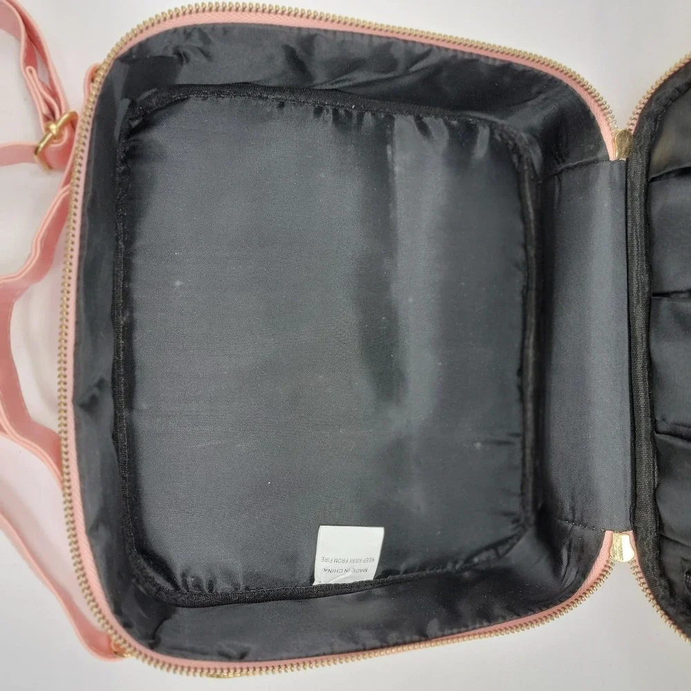 Pink Lacattura Toiletry Bag Travel Makeup Large Cosmetic Adjustable Compartments